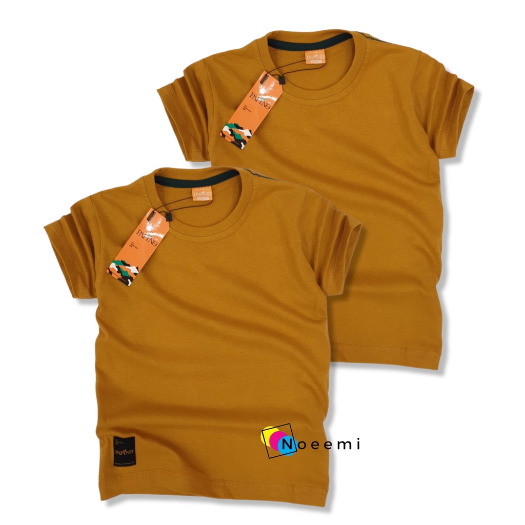 Papino Baju Kaos Anak Laki Laki 1-12 Tahun Pakaian Distro Oblong Polos Kuning