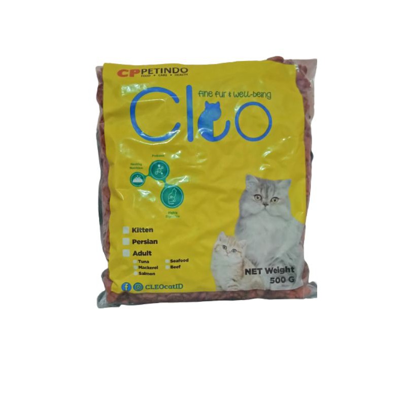 Cleo Repack 500g Makanan Kucing kering