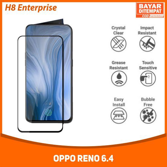 Tempered Glass 9D For Oppo Reno 6.4 inch Tempered Glass Full Layar Full Cover Full Glue