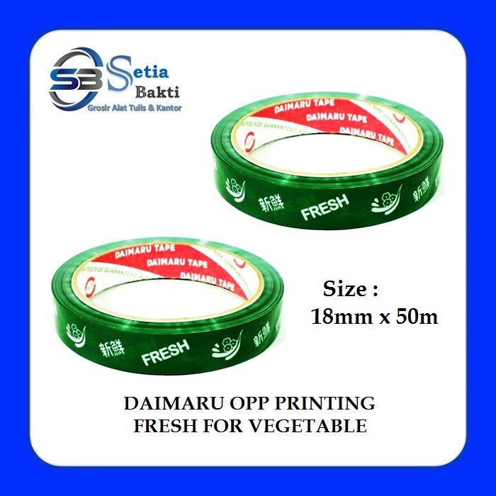 

DAIMARU OPP Printing - Lakban / Solatip Fresh For Vegetable 18mm x 50m