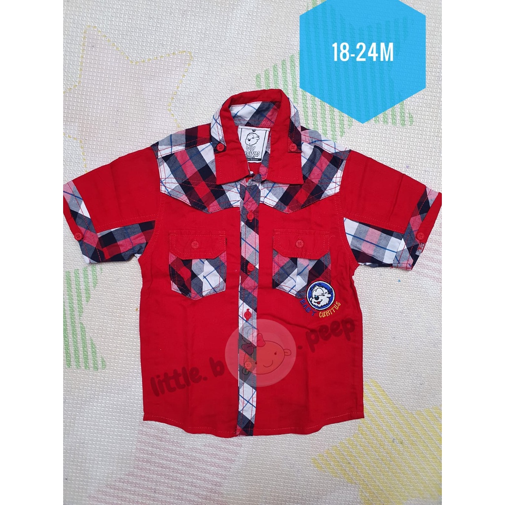 NEW Kemeja Cubitus merah - Baju anak / baju baby / Preloved baju anak / preloved baju baby / kemeja 