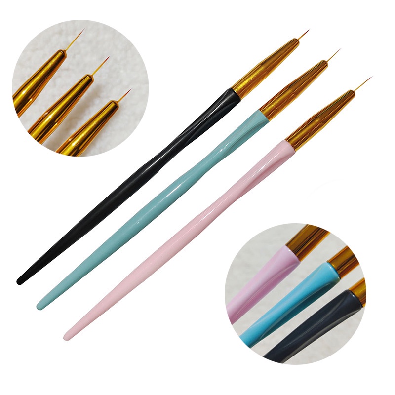 3pcs /Set Kuas Liner Nail Art Gambar Bunga Lukisan Pena UV Gel Brushes Tools Manicure