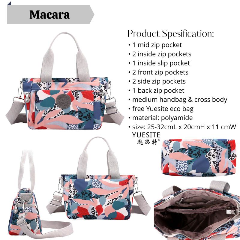 TAS WANITA TENTENG SELEMPANG YUESITE MACARA WATERPROOF ORIGINAL