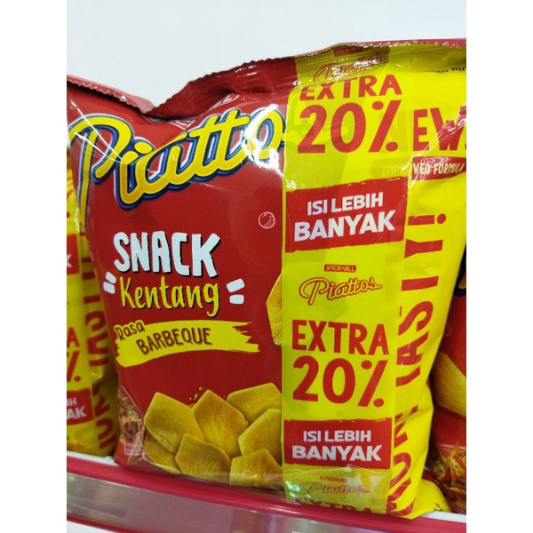 

Piattos snack kentang barbeque 75 gr + 20 gr / cemilan kentang goreng