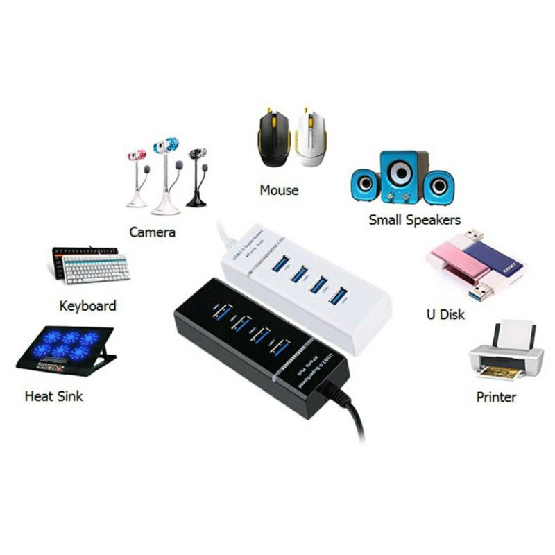 [ GRADE A ] USB HUB 4 PORT 2.0 HIGH SPEED TRANSFER DATA GOOD QUALITY