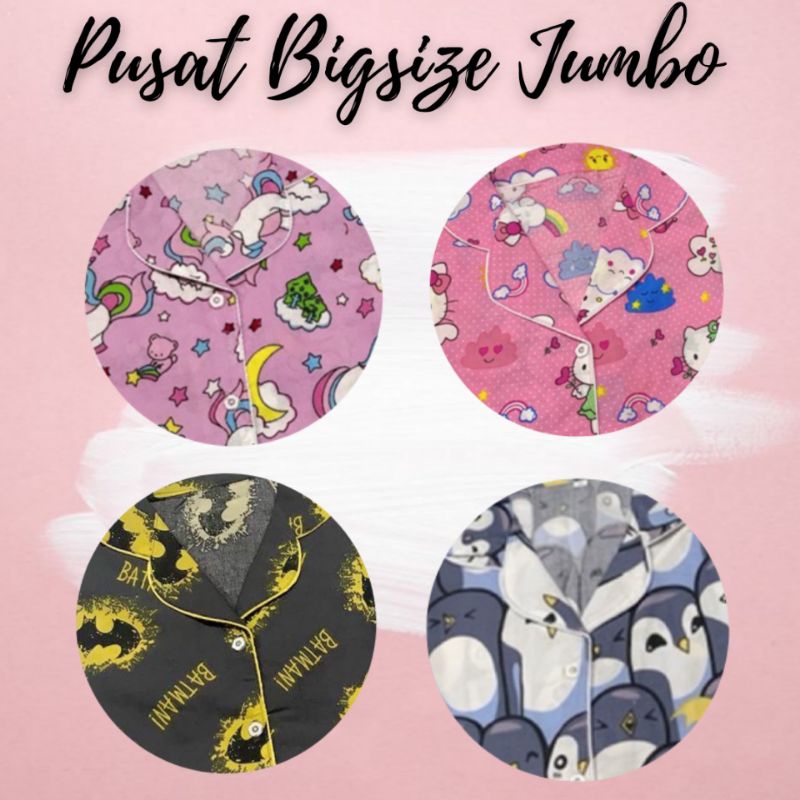 LD 120 - COUPLE MOTIF IBU ANAK PIYAMA KEMBAR BIGSIZE JUMBO BAJU TIDUR SET SETELAN JCP KARAKTER