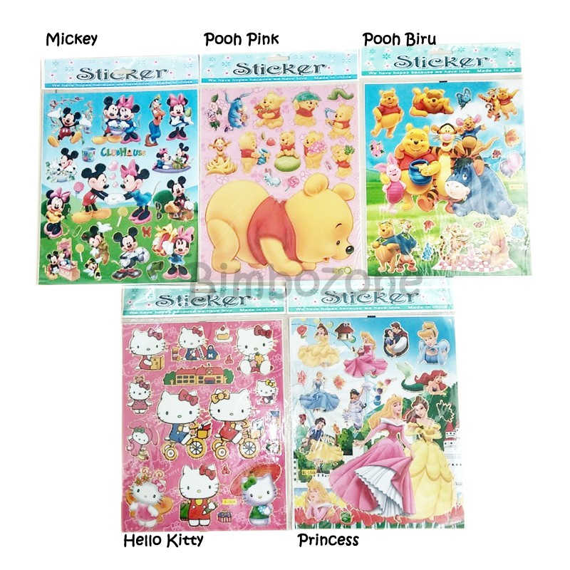 Bimbozone - Anak Paud Balita Batita - Sticker tempel Disney Stiker Anak