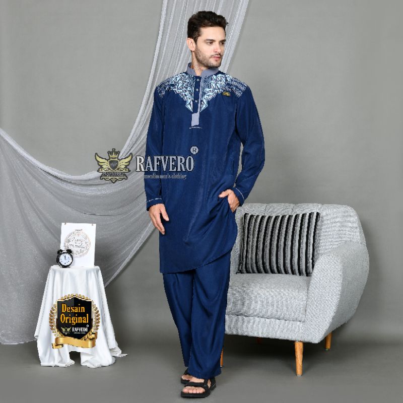 Setelan Baju Muslim Al- Ghazza ORIGINAL RAFVERO - setelan Baju Qurta