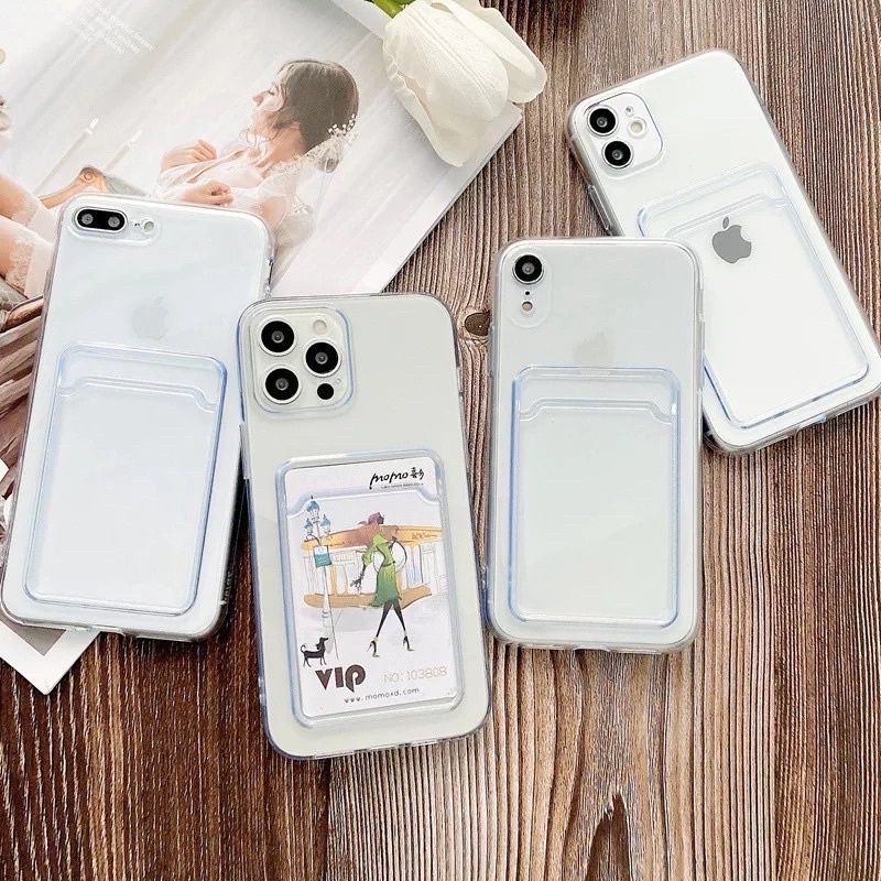 Softcase Transparan Slot Card Holder OPPO A1K A36 A76 A96 A54 A55 A74 A95 A15 A15S A16 A16E A16K 4G 5G Casing Wallet Clearcase Slot TPU Clear Phone Cover