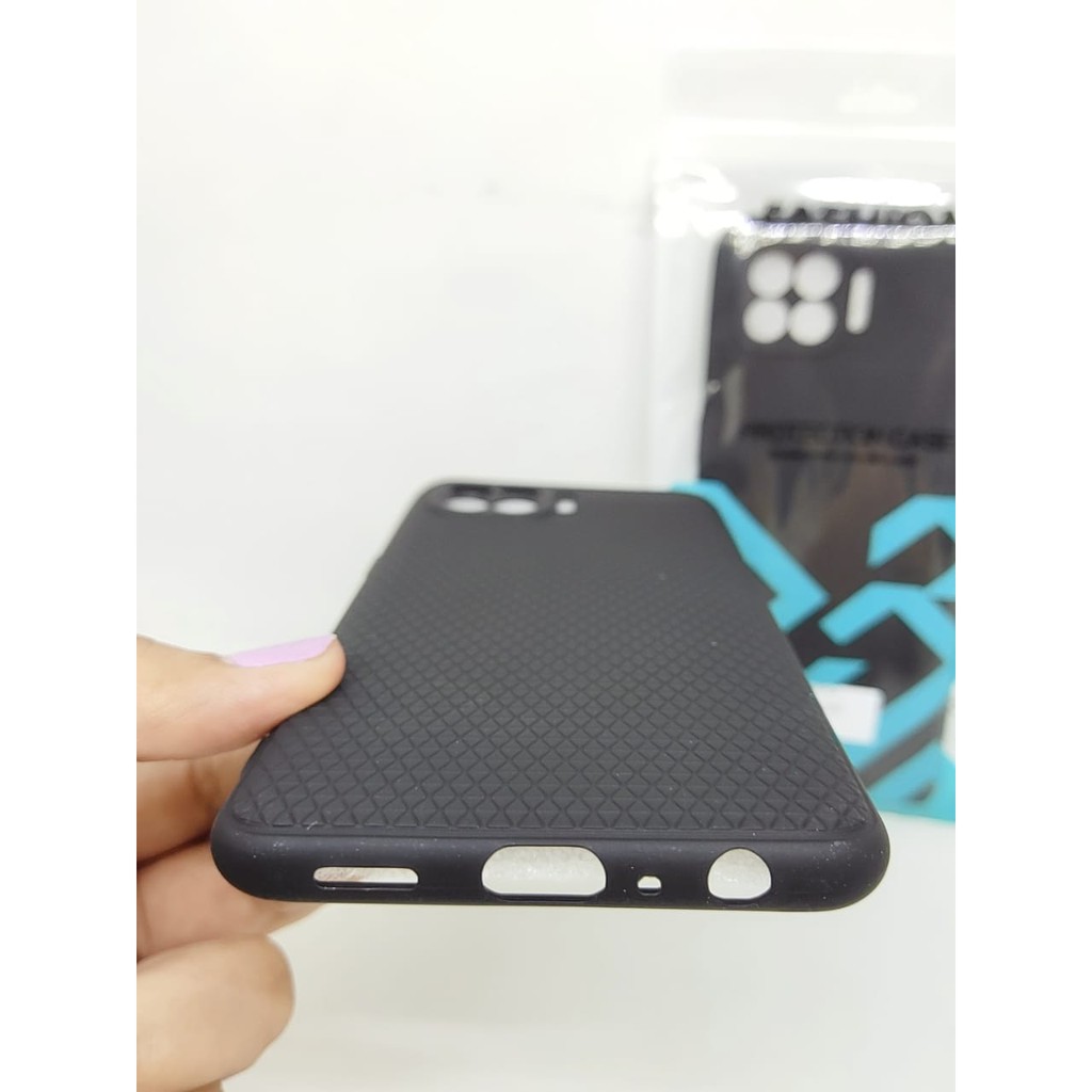 Softcase LUXURY Real Fiber Oppo Reno4 F 6.44 inchi with Pelindung Camera TPU Slim Matte