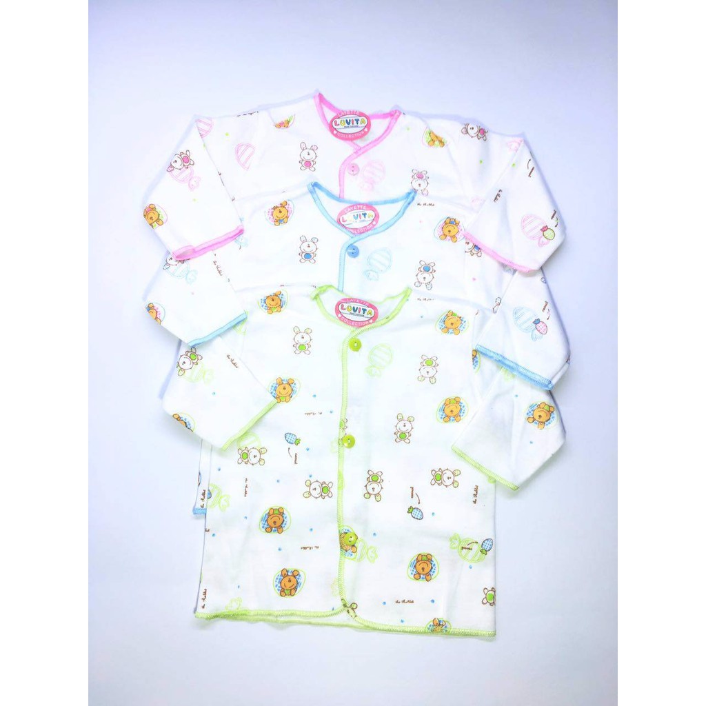 Luvita Baju Bayi lengan panjang Motif M L 3pcs p016