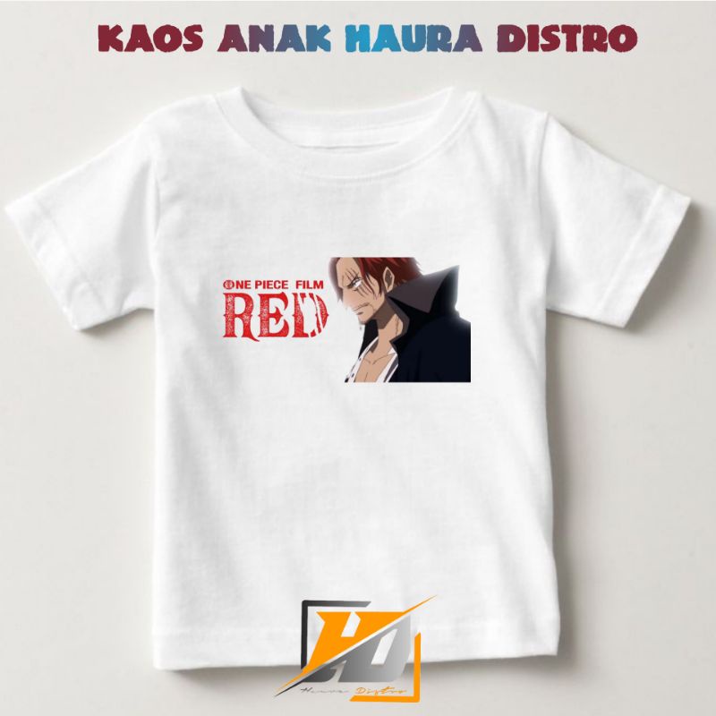 KAOS BAJU ANAK ONE PIECE RED FILM/KAOS ONE PIECE D. LUFFY RED KEKINIAN