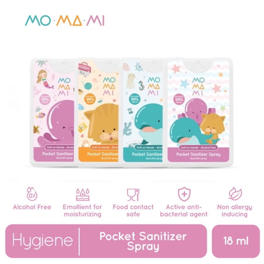 MOMAMI POCKET SANITIZER 18ML / SANITIZER ANAK/ PEMBERSIH UNTUK ANAK DAN BAYI