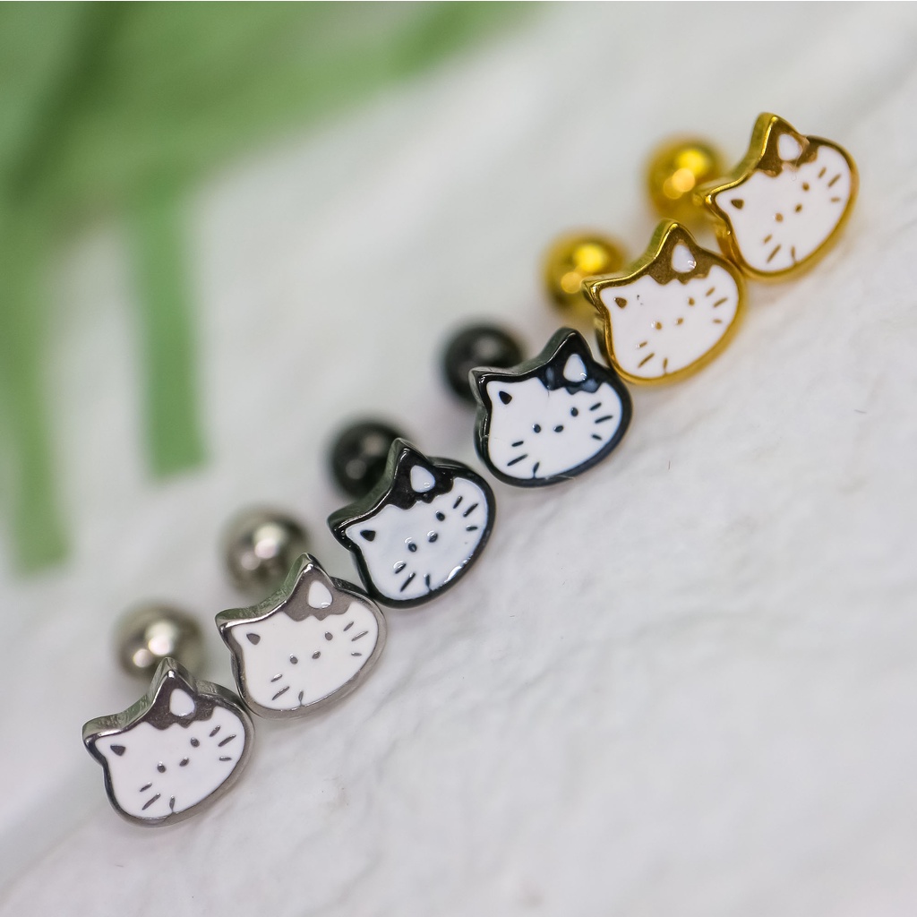 Anting baut kucing titanium korea anti karat - ercassia