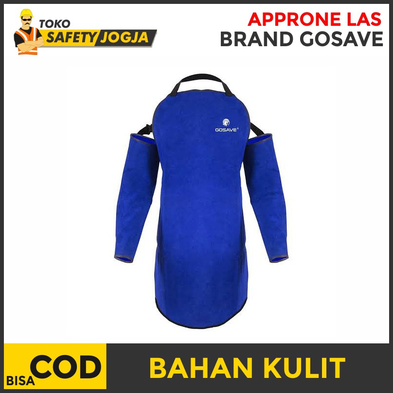 APRON CELEMEK LAS KULIT ASLI GOSAVE PELINDUNGAN 1 SET BADAN DAN TANGAN