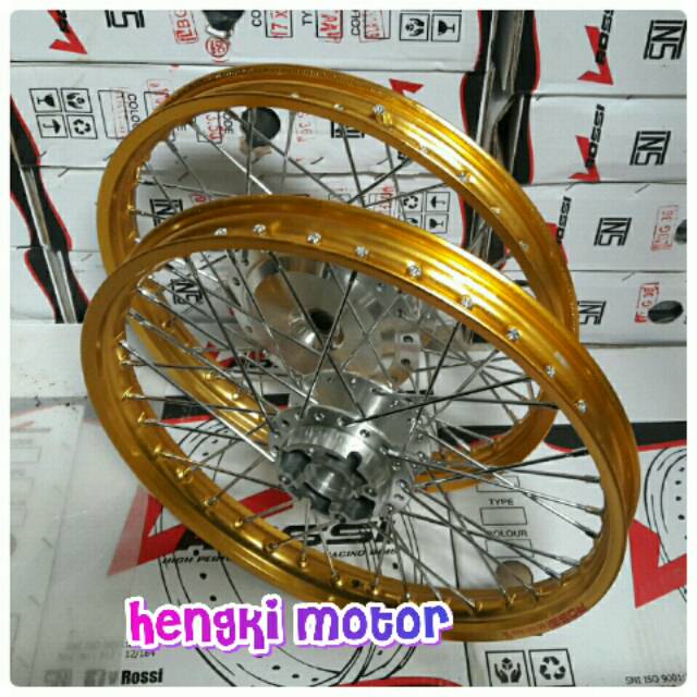 Velg jari" beat,scoopy,vario 110,spacy,genio,vario 125/250 ring 17 ..ukuran 140x17 ring gold