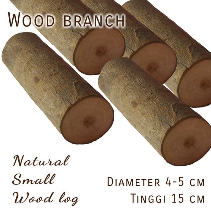 Small Wood log branch potongan kayu tinggi 15 cm diameter 4-5 cm craft