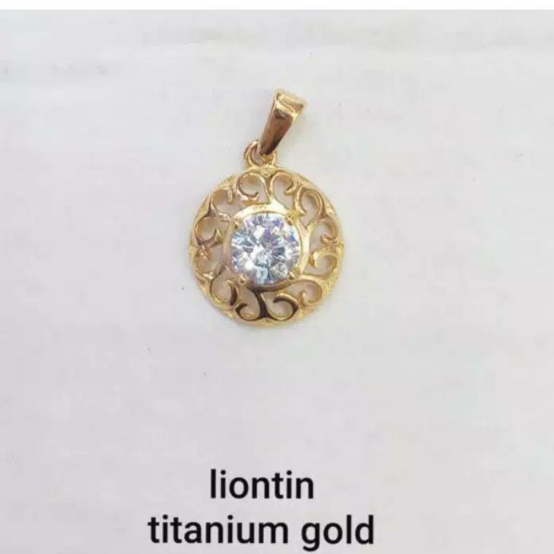 LIONTIN TITANIUM MOTIF BATIK KOMBINASI PERMATA