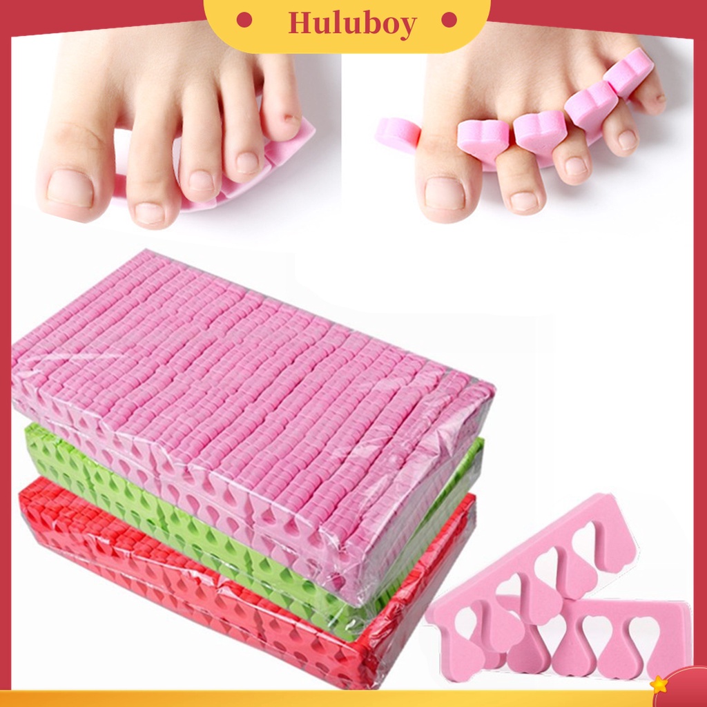 Huluboy Huluboy♡ 100 Pasang / Set Spons Pemisah Jari Kaki Anti Gores Untuk Pedicure