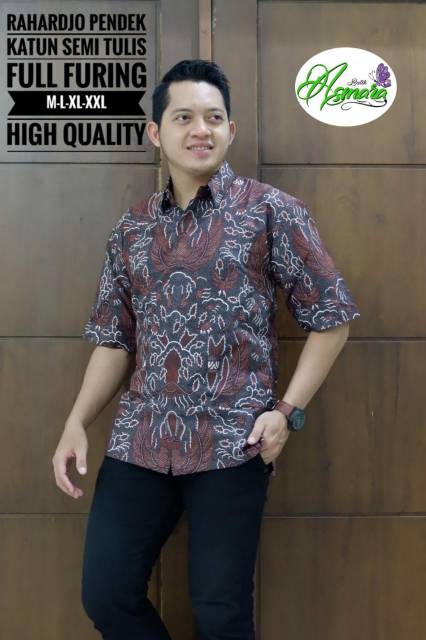 Kemeja Batik Tulis/Hem Batik Tulis RAHARDJO Bahan Katun Semi Tulis Lapis Furing