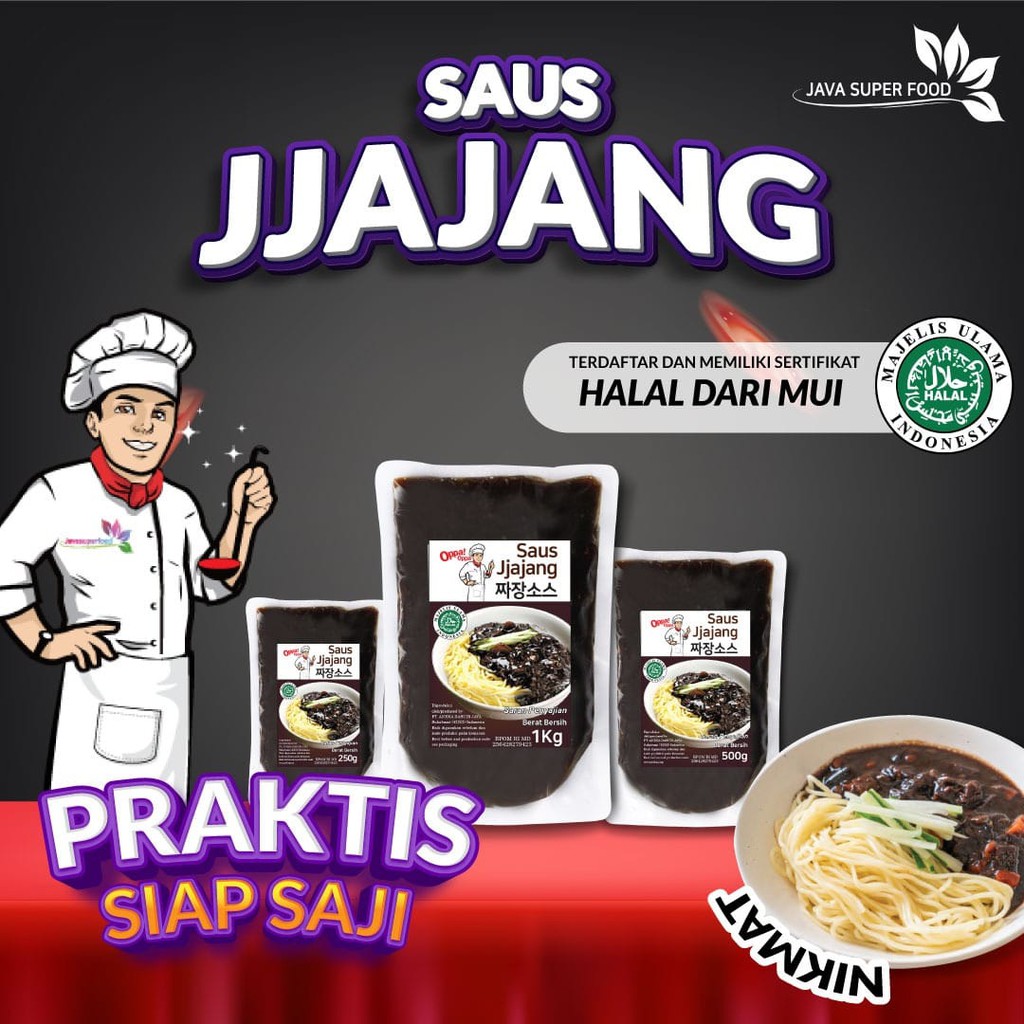 Saus Jjajang Halal Pasta Kedelai Hitam Saus jjajangmyeon Oppa!Oppa