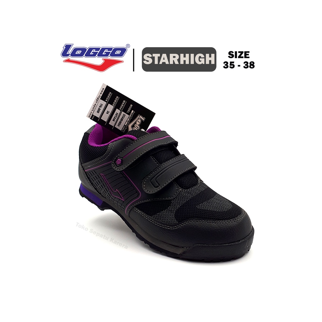 Sepatu Sekolah Anak SD Perempuan – LOGGO – STARHIGH – Size 35-38 – Sneakers – Sport – Velcro