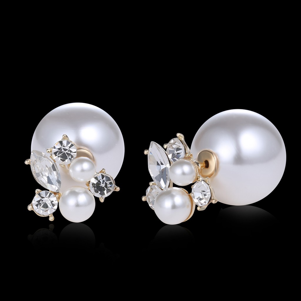 New Korean style alloy pearl earrings fashion piercing earrings ladies earrings rhinestone earrings jewelry wholesale
