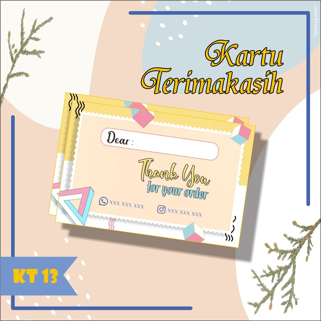 Kartu ucapan Thank you for order | thanks card | gift card | custom kartu ucapan