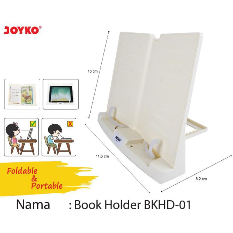 penahan penyangga sandaran buku book holder