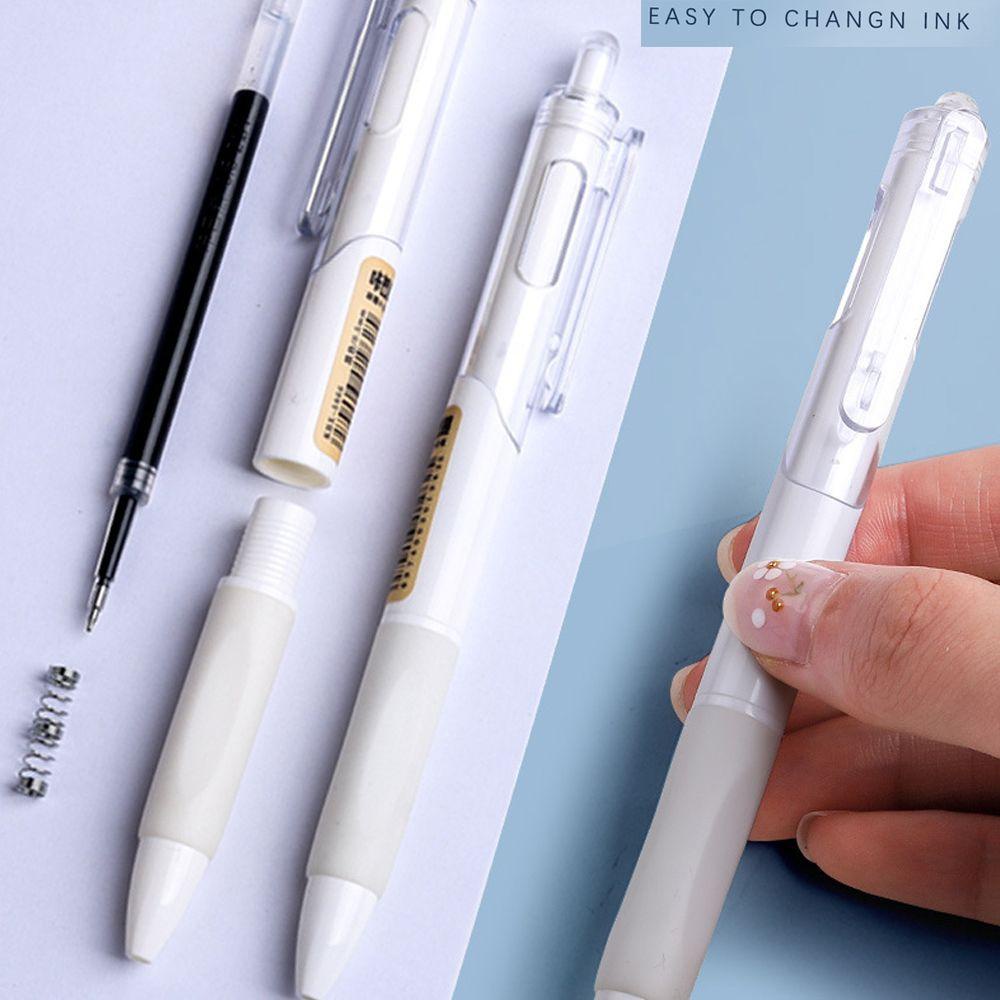 Populer Press Gel Pen Tanda Tangan Tinta Hitam Berguna 0.5mm Perlengkapan Tulisan