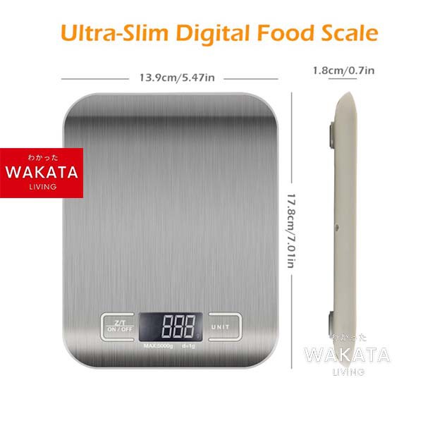 THOME Timbangan Dapur Kue Digital 5Kg STAINLESS / Stylish Timbangan Dapur Digital Kue Kitchen Scale untuk Kopi Makanan Tepung - Timbangan Digital Dapur