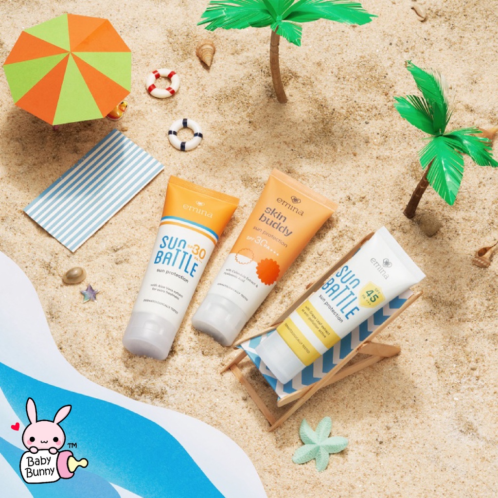 ❤ BELIA ❤ EMINA Sun Protection SPF 30 PA+++ 60mL | Emina Sun Battle SPF 45 | 30 PA+++ 30mL Sunscreen Skin Buddy