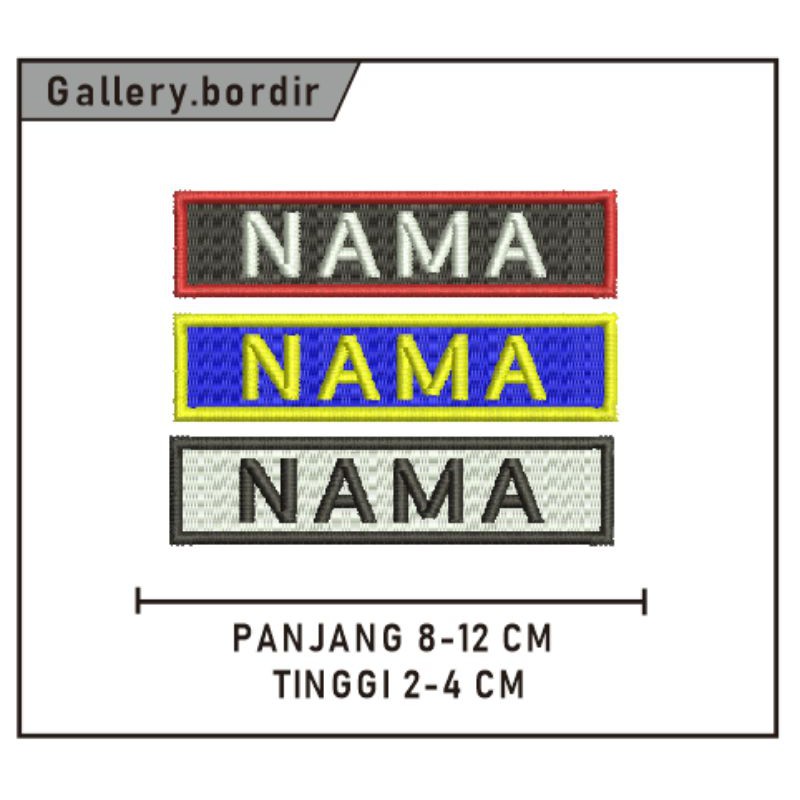 bordir nama request | label nama custom | nama bordir sekolah