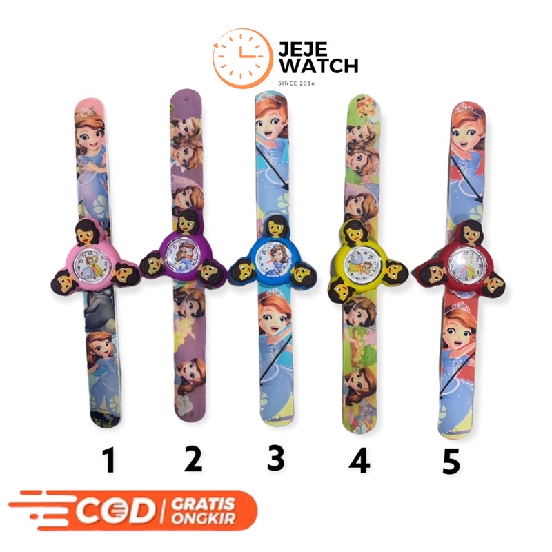Jam tangan anak ceplok spinner karakter cewek