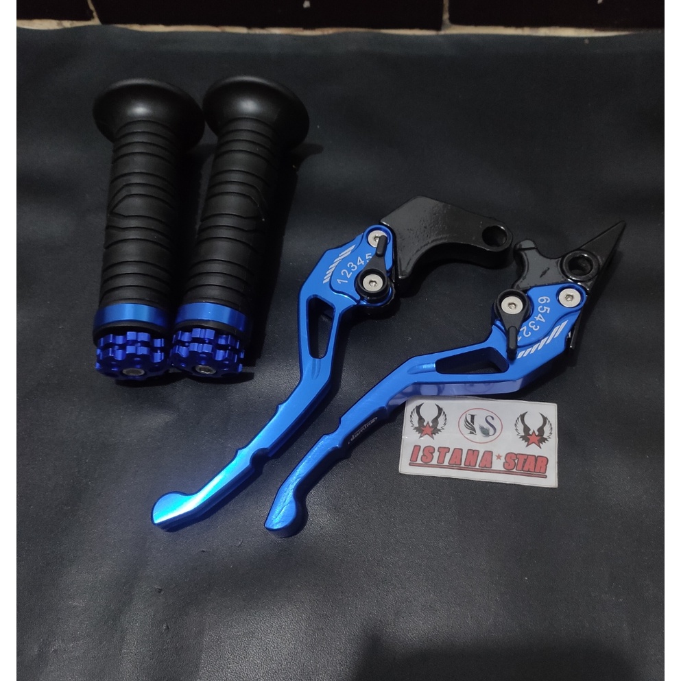 Handle Rem / Handlebrake Stelan Tiger / Satria Fu / Verza / Megapro / New CB 150 - CNC - BIRU Handle Variasi Pluss Handgrip cnc Promo Bayar Di Tempat