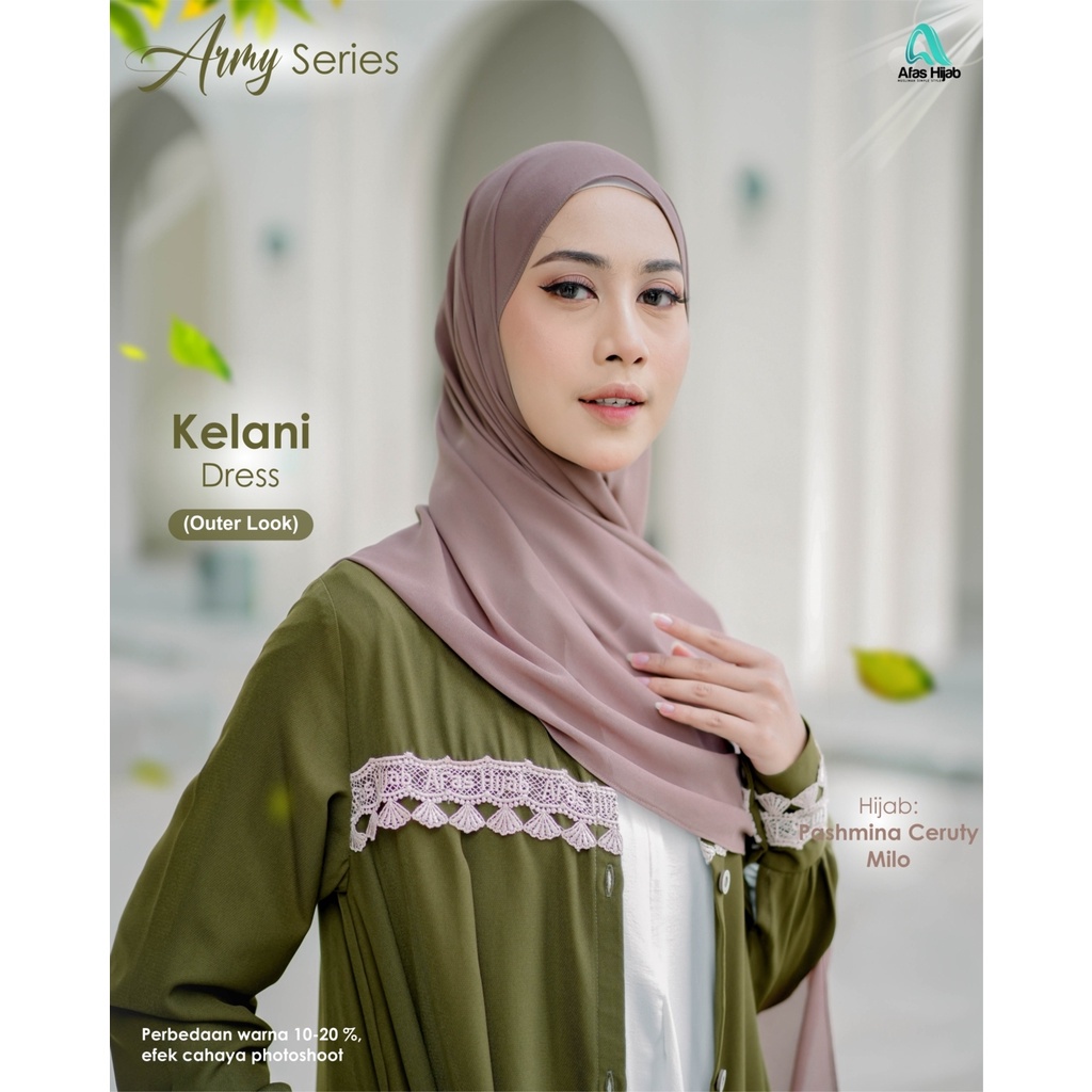 Army Series Kelani Dress by Afas Hijab - Dress Lebaran terbaru - Gamis terbaru - Baju gamis - Dress 