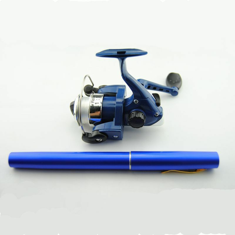 pancingan Joran pulpen 1 meter pen rod fishing set portable spinning/baitcasting reel telescopic