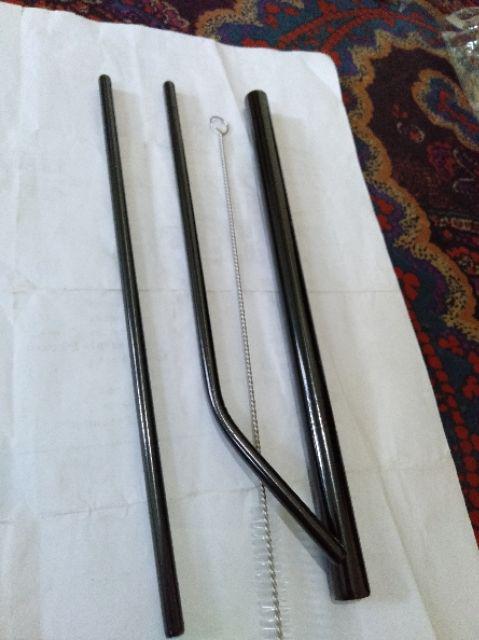 Set 5in1 Sedotan Stainless Straw Reusable Sedotan Ramah Lingkungan Bisa Dicuci Ulang