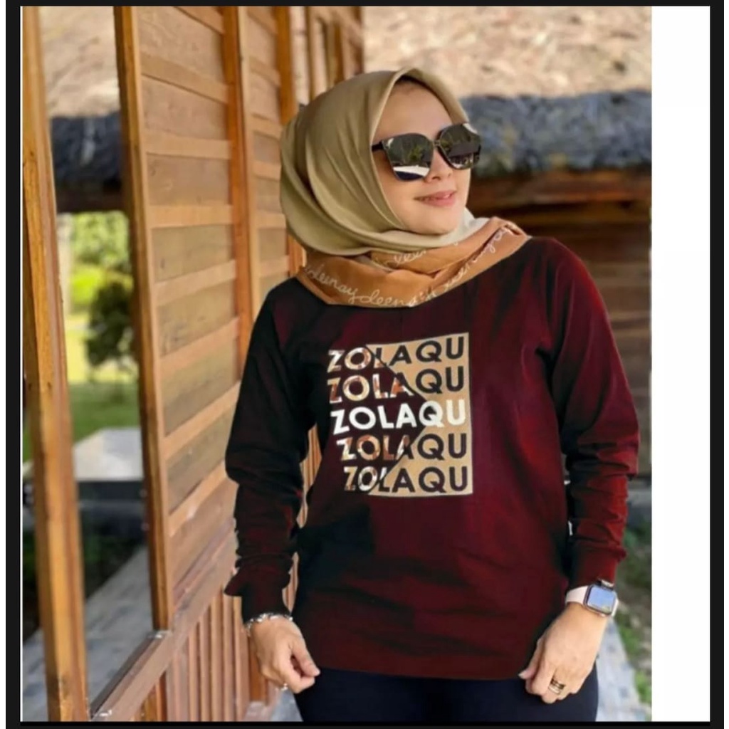 Atasan Wanita Lengan Panjang Zolaqu Muslimah //Termurah // Terlaris // Kaos Wanita // TRENDY//TERBARU 2022