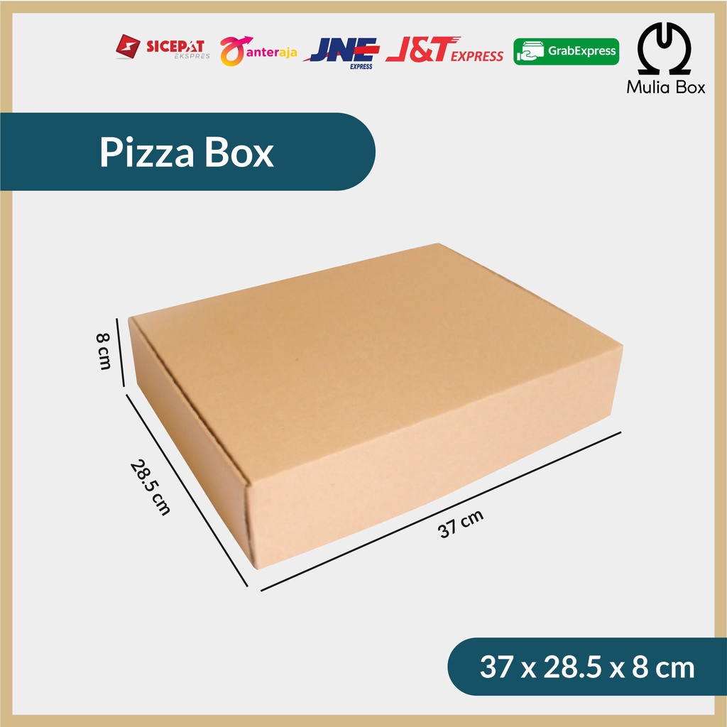 

Kardus Packing Pizza Box 37 x 28,5 x 8 cm Corrugated Die Cut Karton Besar Baju Kaos Jacket Hampers