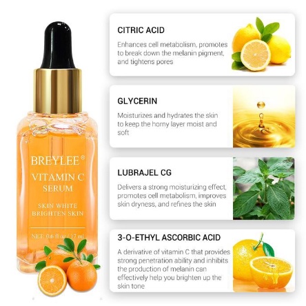[BPOM] BREYLEE Vitamin C Brightening Face Serum - Essence Pencerah Pemutih Wajah Kusam