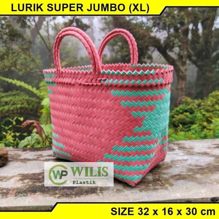 Tas Anyam Plastik Lurik Super Jumbo Untuk Parcel Hampers / Tas Anyaman Plastik Belanja Pasar