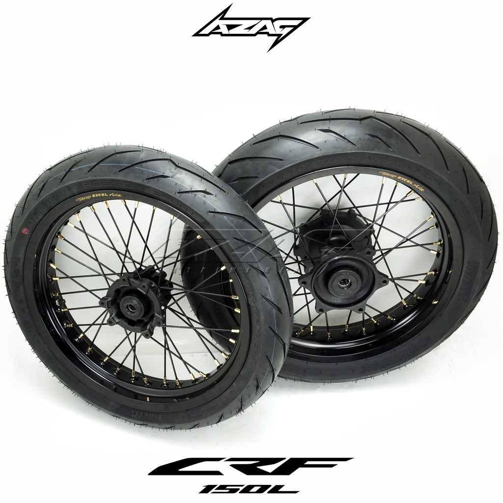 ban set ring 17 motor honda crf 150 excel expedition pirelli supermoto