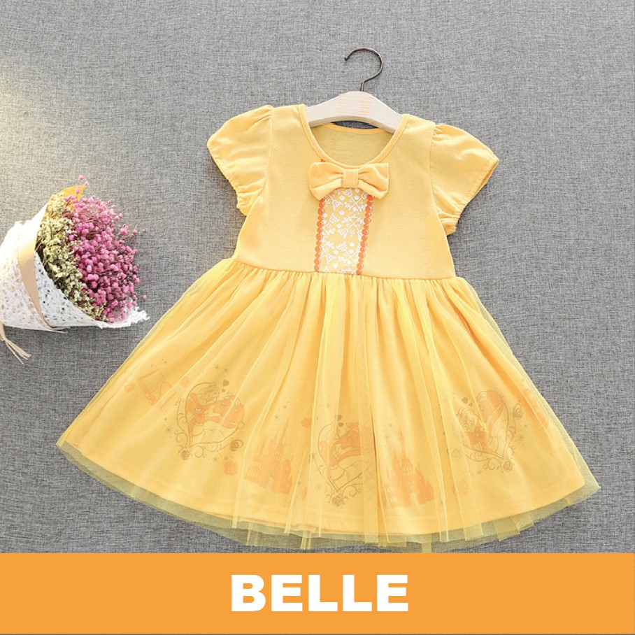 Baju Dress Princess Disney Anak Fotografi Snow white Cinderella Mermaid Belle Sophia Ariel