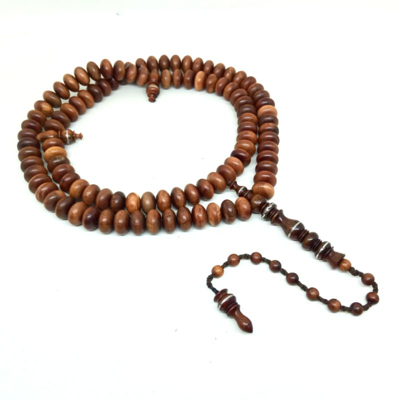 Tasbih Kayu Setigi Laut  Motif Pipih Super Kualitas Tasbih Antik. Tasbih Setigi Laut Asli