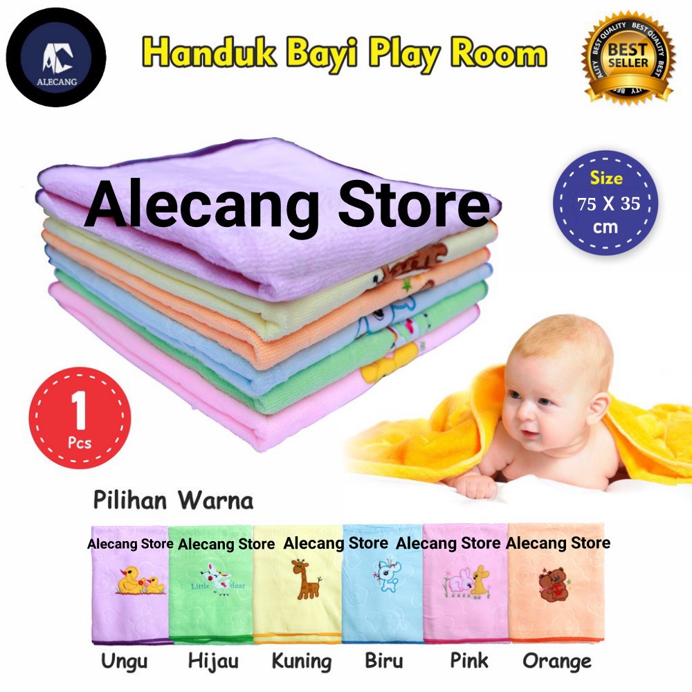 Play Room Handuk Mandi Bayi Ukuran 75 x 35 cm