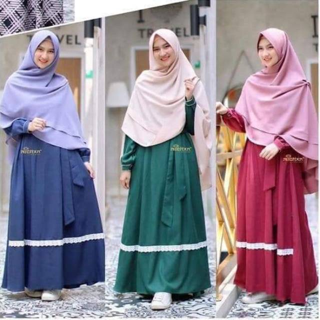 Gamis polos syari michan Madina dress michan Gamis Madina Michan Busui