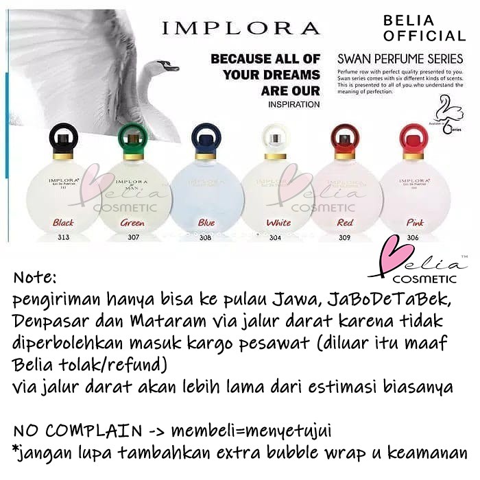 Implora parfum Eau De Toilette perfume swan angsa bebek EDT | Eau De Parfum Pita | Woman minyak wangi tubuh