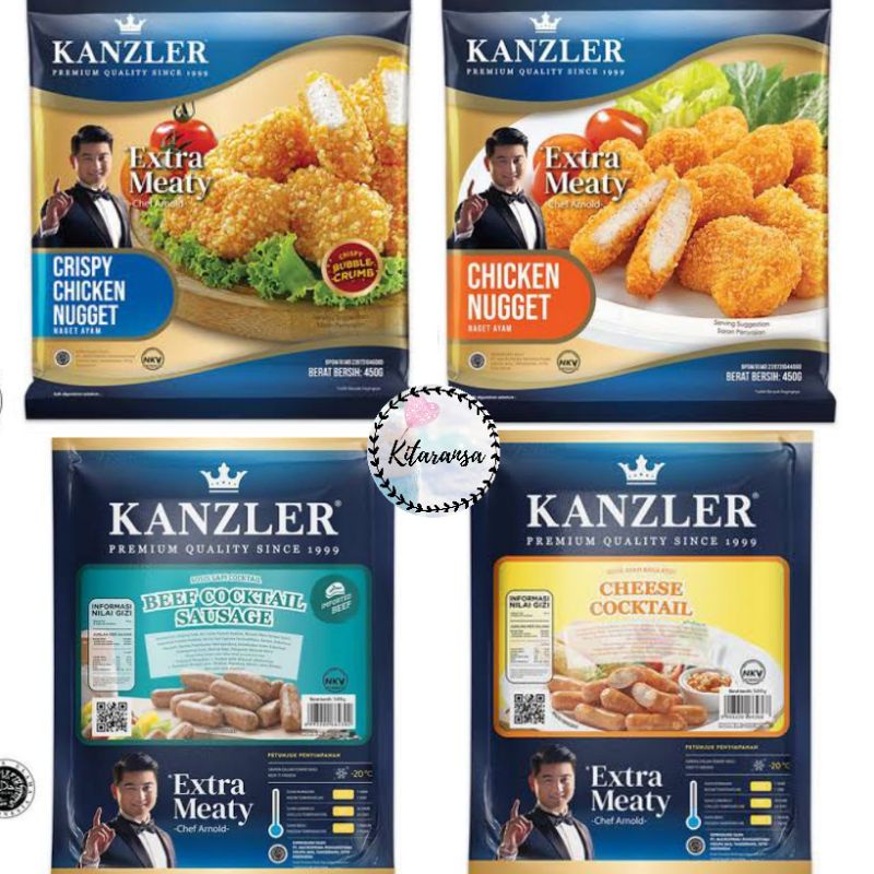 Kanzler Crispy Chicken Nugget Ayam 450gr/Nugget Kanzler/Sosis Kanzler Cocktail