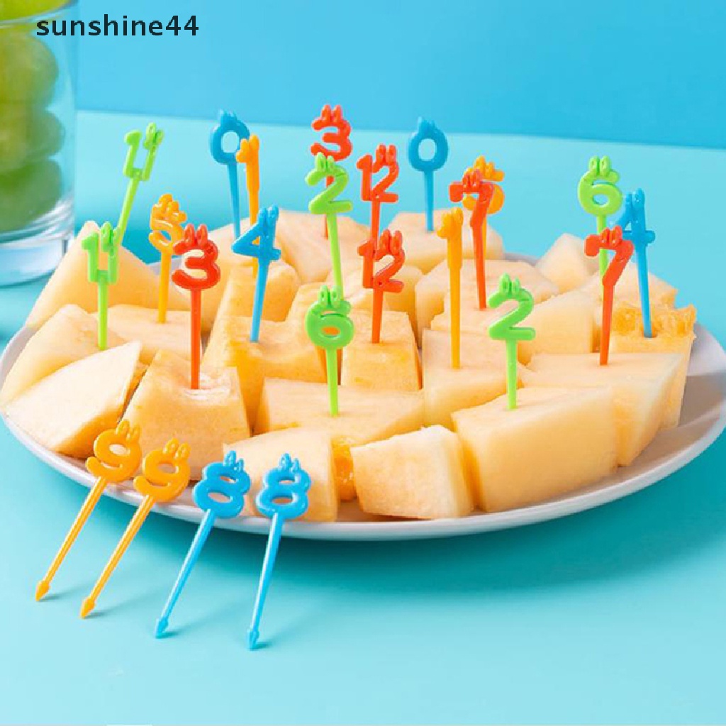 Sunshine 8 / 10 / 24Pcs Garpu Buah / Dessert / Snack Mini Untuk Anak